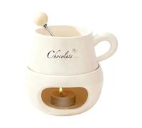 Dcaknri Piccole Pentole per Fonduta in Ceramica con Forchetta Cioccolato Formaggio Tazza Decorazioni La Casa Perfette Le Feste Natale Fonduta con Forchetta