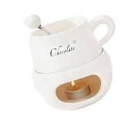 Dcaknri Piccole Pentole per Fonduta in Ceramica con Forchetta Cioccolato Formaggio Tazza Decorazioni La Casa Perfette Le Feste Natale Fonduta con Forchetta