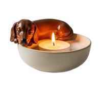 Dcaknri Portacandele a Forma Cane in Resina Artistica Supporto Portatile Sicuro per L'ambiente Domestico E Amanti degli Animali Domestici