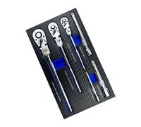 Dcaknri Set Chiavi a Cricchetto Multiuso Design Della Testa Flessibile Include L'asta Prolunga Strumento Meccanico Essenziale Per La Chiave a Cricchetto in Acciaio Per Veicoli