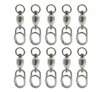 Dcaknri Set di 10 girelle con cuscinetti a sfera con anelli saldati, in acciaio ad alta resistenza, set di moschettoni da pesca