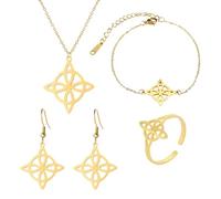 Dcaknri Set Gioielli In Acciaio Inossidabile I Nodi Della Stregoneria Ispirano Ornamenti Collana A Forma Nodi Della Strega Orecchini Bracciale Irlandese