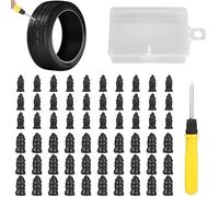 Dcaknri Set Prese per Pneumatici in Gomma permanenti 60 Prese e Driver per Auto, Camion, Pneumatici, prevenzione della Fuga, Set Riparazione per Prese Pneumatici a Vuoto