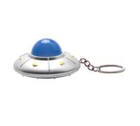 Dcaknri Simpatico portachiavi con disco volante con luce a LED, creativo, modello astronave pendente, gioielli per bambini e adulti, ornamento a catena, Argento, Taglia unica