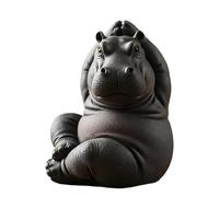 Dcaknri Statuetta a forma di ippopotamo goffo in meditazione, per casa, ufficio, meditazioni, decorazioni per la stanza, per amanti degli animali, ippopotamo