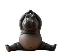 Dcaknri Statuetta a forma di ippopotamo goffo in meditazione, per casa, ufficio, meditazioni, decorazioni per la stanza, per amanti degli animali, ippopotamo