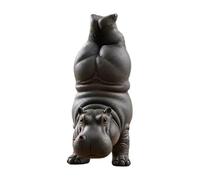 Dcaknri Statuetta a forma di ippopotamo goffo in meditazione, per casa, ufficio, meditazioni, decorazioni per la stanza, per amanti degli animali, ippopotamo