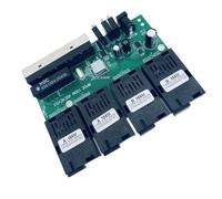 Dcaknri Switcher Fibra Fast Ethernet inverso 100M Uscita 4F4E Convertitore multimediale Ottico da 3,3 V Scheda Ethernet Convertitore multimediale per Trasmissione Dati Installazione Semplice per reti