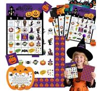 dcas Gioco del Bingo di Halloween, Giochi Bingo Di Carta - 24 Giocatori, Themed Paper Bing-o Game Card, Classic Bing-o Game Set per Halloween Partito Gioch-i di Carte, Gioch-i del banco
