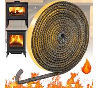 dcas Guarnizione Camino 3m, Corda Ermetico Autoadesivo Per Stufa 3x10mm, Guarnizione Camino In Fibra Di Vetro Resistenti Al Calore 600℃, Guarnizione In Corda Per Sportelli Stufe e Camini