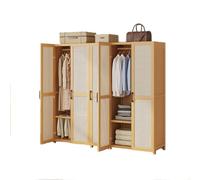 Dcbdx Guardaroba in rattan Mobiletto camera da letto con 2/3/4/5 Ante Armadio Multiuso con ripiani e Asta Appendiabiti per camera da letto soggiorno ingresso,5 door trouser rack