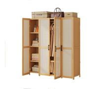 Dcbdx Guardaroba in rattan Mobiletto camera da letto con 2/3/4/5 Ante Armadio Multiuso con ripiani e Asta Appendiabiti per camera da letto soggiorno ingresso,4 door trouser rack