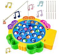 Dcceeo Gioco Pesca Pesci per Bambini, Gioco Musicale di Pesca con 24 Pescare, 4 Canna da Pesca e 5 Cesto di Pesce Montessori Gioco Pesca Elettrico Regalo per Ragazzo Ragazza 2 3 4 5 6 Anni