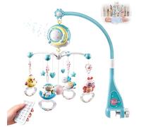 Dcceeo Giostrina Lettino Musicale, Giostrina Culla Neonato con 150 Melodie, Proiettore e Funzione di Cronometraggio Appeso Rotante Carillon Lettino Giocattolo per Culla Neonati Regalo per Neonato