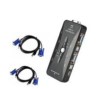 DCDCD 4 Porte Kvm Switch USB 2.0 VGA Splitter Stampante Mouse Tastiera Pendrive Condividi Switcher 1920 * 1440 VGA Switch Box Adattatore(2 KVM Lines)