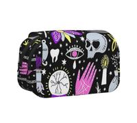 DCEHGEW Astuccio elegante con microfono e note musicali, elegante custodia a doppio strato, grande capacità, per scuola, ufficio, viaggi, Magic Witch Witchcraft Bohemian Disegno, One Size, Zaino per