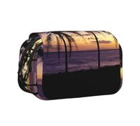 DCEHGEW Astuccio elegante con stampa della seconda guerra mondiale, a doppio strato, grande capacità, per scuola, ufficio, viaggi, Sunset Beach Palm Tree, One Size, Zaino per la scuola
