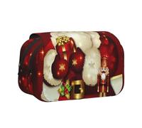DCEHGEW Astuccio elegante con stampa di pecore e agnelli, a doppio strato, grande capacità, per scuola, ufficio, viaggi, Merry Christmas Santa Claus, One Size, Zaino per la scuola
