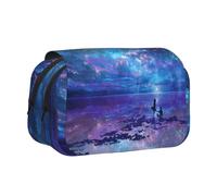 DCEHGEW Astuccio elegante con stampa di pecore e agnelli, a doppio strato, grande capacità, per scuola, ufficio, viaggi, Luci del nord, One Size, Zaino per la scuola