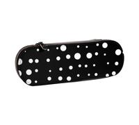DCEHGEW Astuccio in pelle con stampa di bastoncini di zucchero, con scomparti per penne, custodia rigida elegante per scuola, ufficio, viaggi, regalo per studenti, uomini e donne, Black & White Big