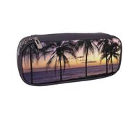 DCEHGEW Astuccio in pelle PU con stampa della Seconda Guerra Mondiale della Seconda Guerra Mondiale Astuccio portapenne organizer per scuola, ufficio, viaggi, regalo personalizzato, Sunset Beach Palm