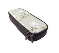 DCEHGEW Astuccio in pelle PU con stampa dello stadio, portapenne con cerniera superiore per scuola, ufficio, viaggi, porta cancelleria, regalo per donne, uomini e bambini, Fiori bianchi Primavera, One