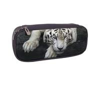 DCEHGEW Astuccio in pelle PU con stampa di girasoli gialli con chiusura a cerniera, organizer per scuola, ufficio, viaggi, regalo personalizzato, Tiger Lie on Rock, One Size, Zaino per la scuola