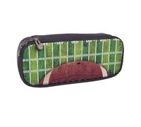 DCEHGEW Astuccio portapenne in pelle PU con stampa a onde di pesce basso, con cerniera, organizer per scuola, ufficio, viaggi, regalo personalizzato, Campo di calcio americano e palla, One Size, Zaino