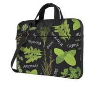 DCEHGEW Basil - Borsa a tracolla per computer portatile, con stampa di aneto e rosmarino, protezione a triplo strato, antiurto, per uomo e donna, Nero , 14 inch