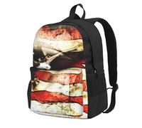 DCEHGEW Bellissimo zaino da viaggio per computer portatile con stampa fenice, zaino leggero per la scuola per escursioni e uso casual, Veterani della bandiera dell'aquila calva, One Size, Zaino da