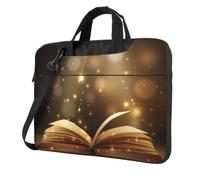 DCEHGEW Book under the light, borsa a tracolla per computer portatile, con stampa a tre strati, protezione a tre strati, antiurto, per uomo e donna, Nero , 15.6 inch