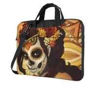 DCEHGEW Borsa a tracolla per computer portatile con stampa artistica con teschio horror Day Of The Dead Sugar, protezione a triplo strato, antiurto, borsa a tracolla per computer portatile, per uomo e