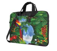 DCEHGEW Borsa a tracolla per computer portatile con stampa di ara e tucano appollaiati delle foreste pluviali americane, protezione a triplo strato, antiurto, borsa a tracolla per laptop per uomini e