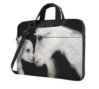 DCEHGEW Borsa a tracolla per computer portatile con stampa di pecore e madre, protezione a tre strati, antiurto, borsa a tracolla per laptop per uomo e donna, Nero , 15.6 inch