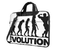 DCEHGEW Borsa a tracolla per computer portatile con stampa evoluzione del bodybuilding, protezione a tre strati, antiurto, borsa a tracolla per computer portatile, per uomo e donna, Nero , 15.6 inch