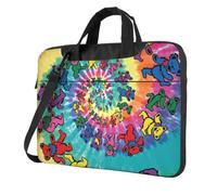 DCEHGEW Borsa per computer portatile con stampa di orso del ringraziamento danzante, protezione a tre strati, antiurto, borsa a tracolla per computer portatile, per uomini e donne, Nero , 14 inch