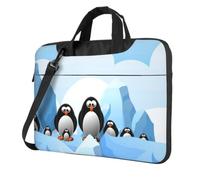 DCEHGEW Borsa per computer portatile con stampa di pinguino Antartide ghiaccio, protezione a triplo strato, antiurto, borsa a tracolla per computer portatile, per uomini e donne, Nero , 15.6 inch