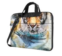 DCEHGEW Cool Tiger - Borsa a tracolla per computer portatile, con stampa tigre, protezione a tre strati, antiurto, per uomo e donna, Nero , 14 inch