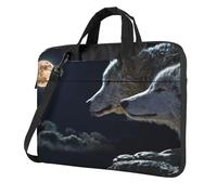 DCEHGEW Full-Moon Wolves - Borsa a tracolla per computer portatile con stampa 3D, protezione a triplo strato, antiurto, per uomo e donna, Nero , 15.6 inch