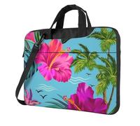 DCEHGEW Hello Hawaii - Borsa a tracolla per computer portatile, con stampa a tre strati, protezione antiurto, per uomo e donna, Nero , 14 inch