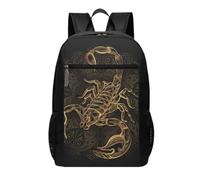 DCEHGEW Howling Wolf - Zaino da viaggio per computer portatile, leggero, per la scuola, casual, escursionismo, Scorpione d'oro, One Size, Zaino da viaggio