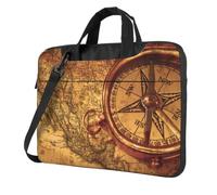DCEHGEW Law of the Compass - Borsa a tracolla per computer portatile, con stampa di navigazione, tripla protezione, antiurto, per uomo e donna, Nero , 15.6 inch