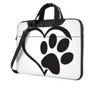 DCEHGEW Pawprint, borsa a tracolla per computer portatile, con stampa a tre strati, antiurto, a tracolla, per uomo e donna, Nero , 15.6 inch