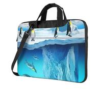 DCEHGEW Penguins On The Iceberg, borsa a tracolla per computer portatile, con stampa a tre strati, protezione antiurto, borsa a tracolla per laptop per uomo e donna, Nero , 15.6 inch