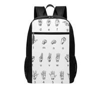 DCEHGEW Zaino da viaggio con stampa bandiera della Spagna - zaino leggero per la scuola per casual, zaino da trekking, Lingua dei segni Alfabeto 2, One Size, Zaino da viaggio