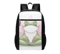 DCEHGEW Zaino da viaggio per computer portatile con stampa albero della vita con bandiera portoricana - zaino leggero per la scuola per casual, zaino da trekking, Carino Rana Divertente Fare Yoga, One