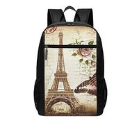 DCEHGEW Zaino da viaggio per computer portatile con stampa di carpa rossa giapponese HD, zaino leggero per la scuola, zaino casual per escursionismo, Torre Eiffel di Parigi., One Size, Zaino da