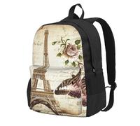 DCEHGEW Zaino da viaggio per computer portatile con stampa di carpa rossa giapponese HD, zaino leggero per la scuola per escursioni e uso casual, Torre Eiffel di Parigi., One Size, Zaino da viaggio