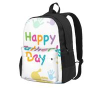 DCEHGEW Zaino da viaggio per computer portatile con stampa di carpa rossa giapponese HD, zaino leggero per la scuola per escursioni e uso casual, Mano e Felice Padri Giorno, One Size, Zaino da viaggio