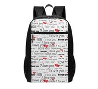 DCEHGEW Zaino da viaggio per computer portatile con stampa di cervi - Zaino leggero per la scuola per casual, zaino da trekking, Ti amo parole con cuori, One Size, Zaino da viaggio